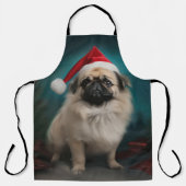 Pekingese Hond in Sneeuw Kerstmis Schort (Voorkant)