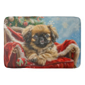 Pekingese Hond Kerstfeest Badmat (Voorkant)