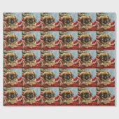 Pekingese Hond Kerstfeest Cadeaupapier (Vlak)