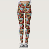 Pekingese Hond Kerstfeest Leggings (Voorkant)