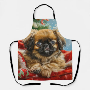 Pekingese Hond Kerstfeest Schort