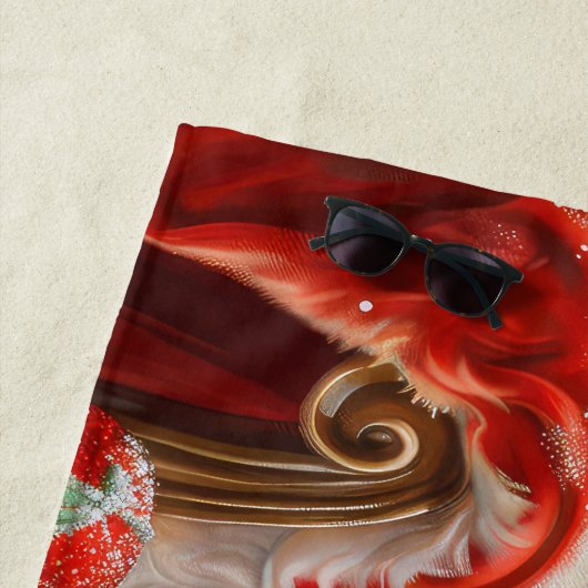 Pekingese Hond Kerstfeest Strandlaken (In situ)