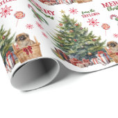 Pekingese Hond Onder de Kerstboom Cadeaupapier (Rol Hoek)