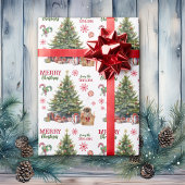 Pekingese Hond Onder de Kerstboom Cadeaupapier