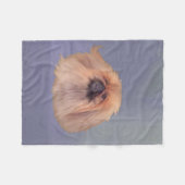 Pekingese Hond op Blauwe Fleece Deken (Voorkant (Horizontaal))