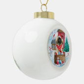 Pekingese hond op sneeuwkerstmis keramische bal ornament (Links)