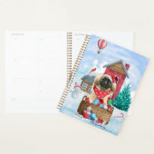 Pekingese hond op sneeuwkerstmis planner (Display)