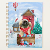 Pekingese hond op sneeuwkerstmis planner (Voorkant)