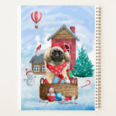 Pekingese hond op sneeuwkerstmis planner (Achterkant)