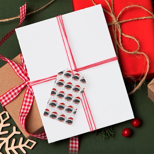 Pekingese Hond Ras Kerststerren Cadeaulabel