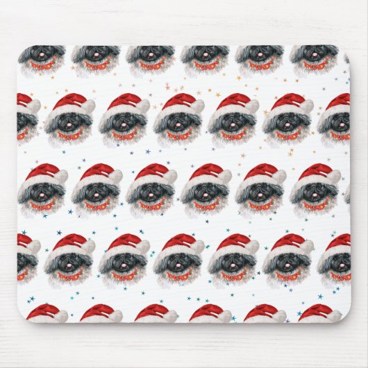 Pekingese Hond Ras Kerststerren Muismat (Voorkant)