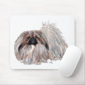 Pekingese Hond Staand Muismat (Met muis)
