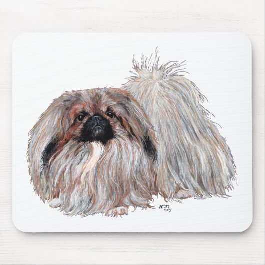 Pekingese Hond Staand Muismat (Voorkant)