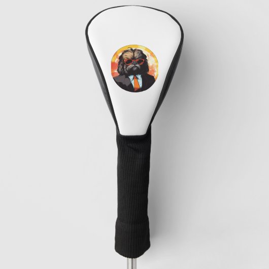 Pekingese Hond Zakenman Golfheadcover (Voorkant)