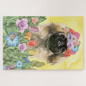 Pekingese hondenbloemen legpuzzel (Horizontaal)