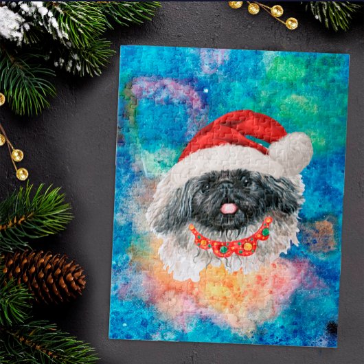 Pekingese hondenras Kerstmis Legpuzzel