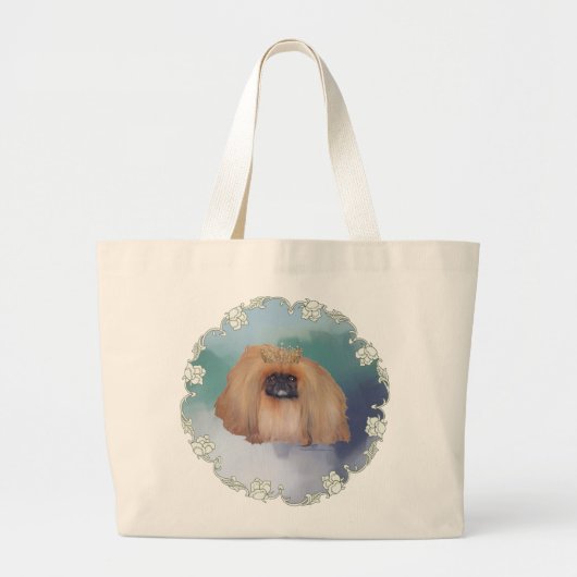 Pekingese Ijsprinses Grote Tote Bag (Voorkant)