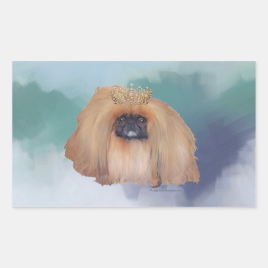Pekingese Ijsprinses Rechthoekige Sticker (Voorkant)