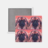 Pekingese in heldere kleuren Pekingese Magnet (Voorkant / Achterkant)