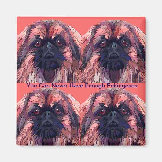 Pekingese in heldere kleuren Pekingese Magnet (Voorkant)