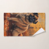 Pekingese in Herfstbladeren Herfst Inspire Bad Handdoek (Handdoek)