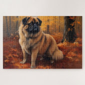 Pekingese in Herfstbladeren Herfst Inspire Legpuzzel (Horizontaal)
