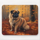 Pekingese in Herfstbladeren Herfst Inspire Muismat (Voorkant)
