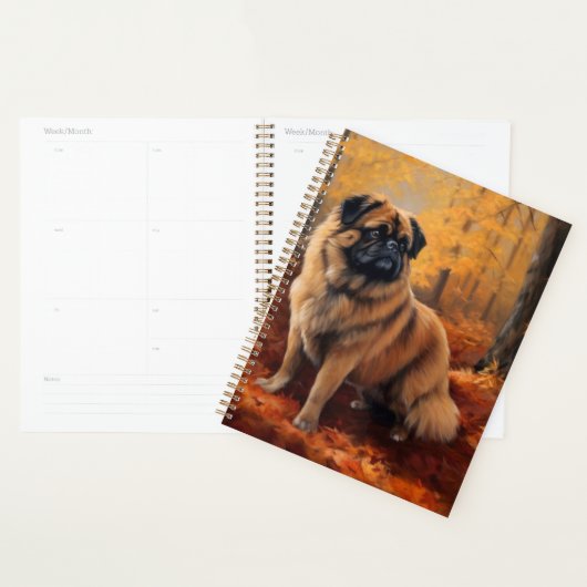 Pekingese in Herfstbladeren Herfst Inspire Planner (Display)
