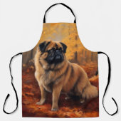 Pekingese in Herfstbladeren Herfst Inspire Schort (Voorkant)