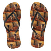 Pekingese in Herfstbladeren Herfst Inspire Teenslippers (Voetbed)