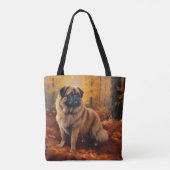 Pekingese in Herfstbladeren Herfst Inspire Tote Bag (Achterkant)