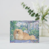 Pekingese in Lavender Briefkaart (Staand voorkant)