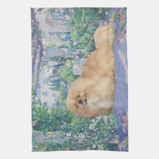 Pekingese in Lavender Theedoek (Verticaal)