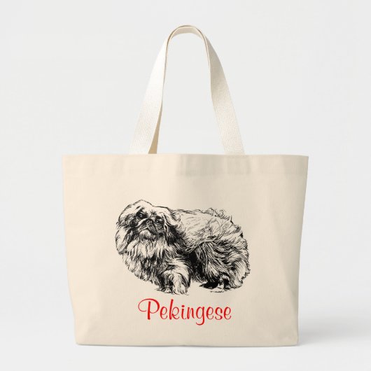 Pekingese Jumbo Canvas Canvas tas (Voorkant)