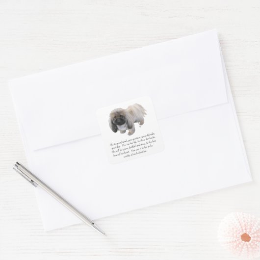 Pekingese Keepomwille - VROUW Vierkante Sticker (Envelop)