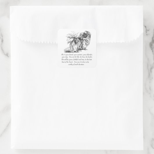 Pekingese Keepomwille - VROUW Vierkante Sticker (Tas)