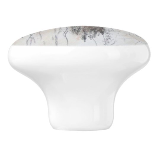 Pekingese Keramische Knop (Zijkant)