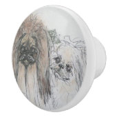 Pekingese Keramische Knop (Rechts)