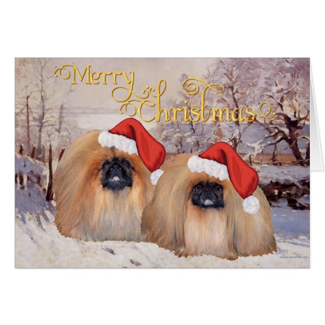 Pekingese kerst (Voorkant Horizontaal)