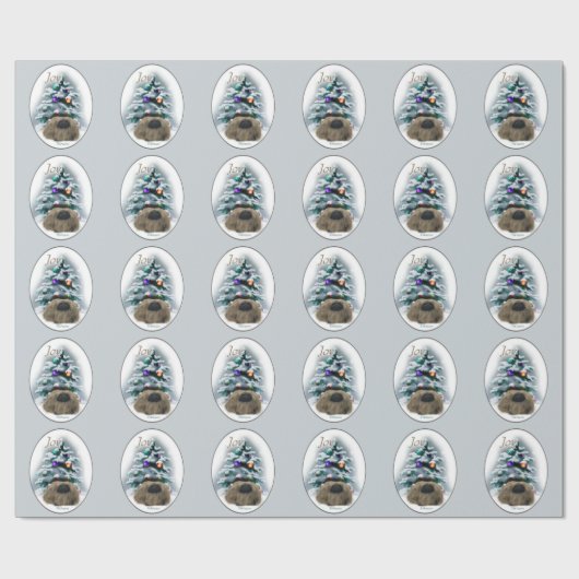 Pekingese kerst cadeaupapier (Vlak)