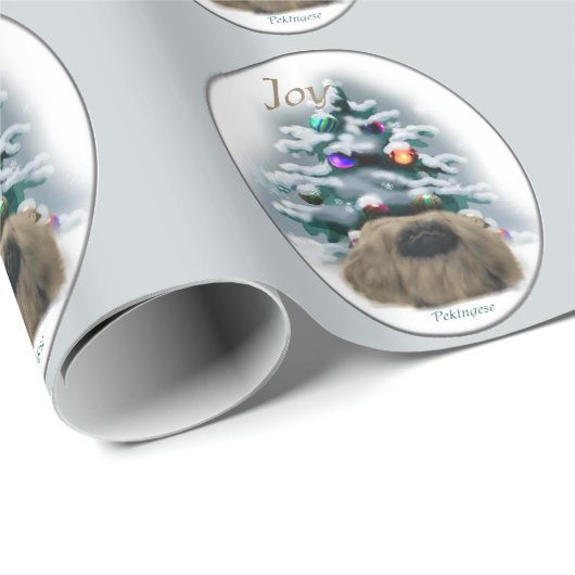 Pekingese kerst cadeaupapier (Rol Hoek)