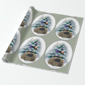 Pekingese kerst cadeaupapier (Uitgerold)