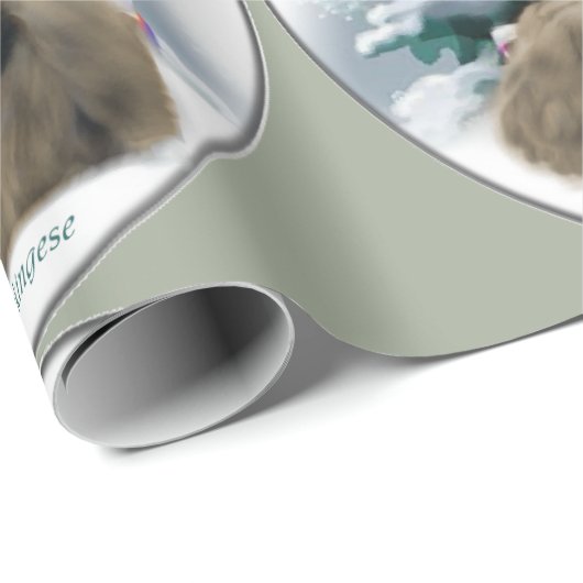 Pekingese kerst cadeaupapier (Rol Hoek)