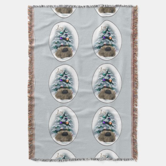 Pekingese kerst deken (Voorkant Verticaal)