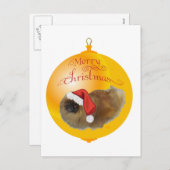 Pekingese kerst feestdagenkaart (Voorkant / Achterkant)
