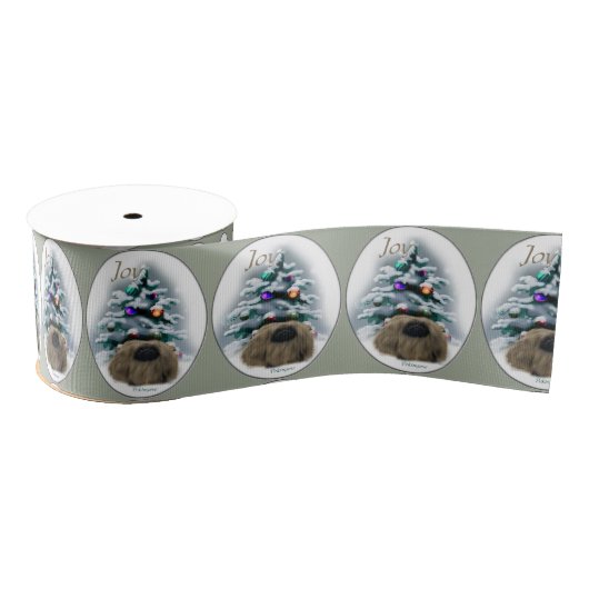 Pekingese kerst grosgrain lint (Spoel)
