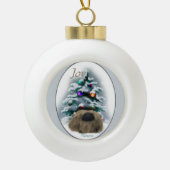 Pekingese kerst keramische bal ornament (Voorkant)