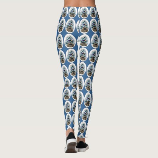 Pekingese kerst leggings (Achterkant)