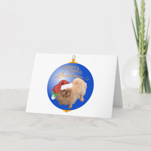 Pekingese Kerst Ornament Feestdagen Kaart