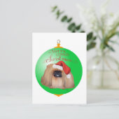 Pekingese Kerst Ornament Feestdagenkaart (Staand voorkant)